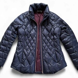 ATHLETA Quilted Down Jacket in Navy Size Medium